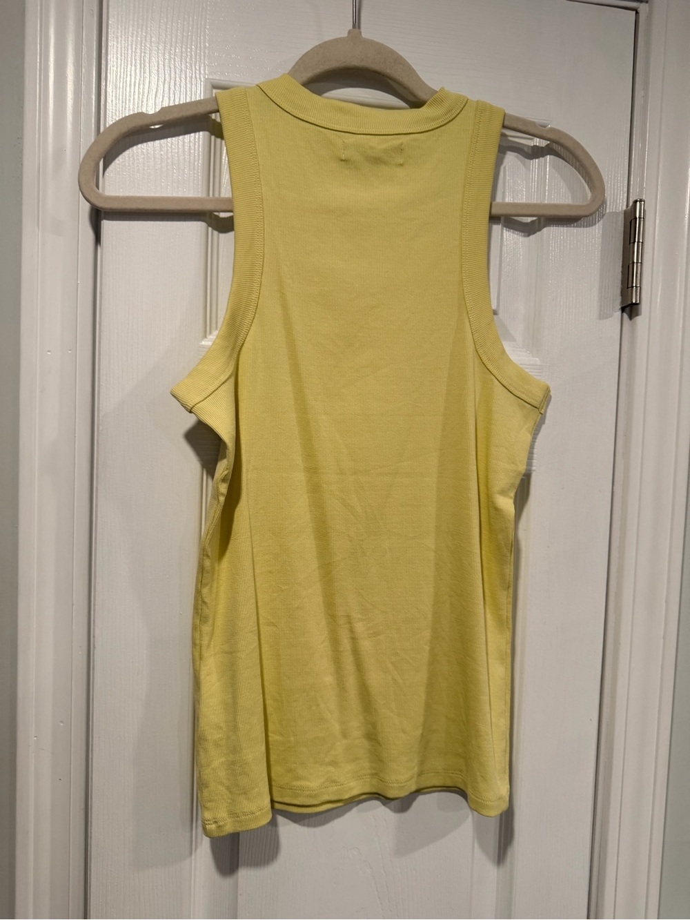 NWOT Madewell Size S Pale Yellow Ribbed Supima Cotton Racerback Tank Top - Picture 6 of 9